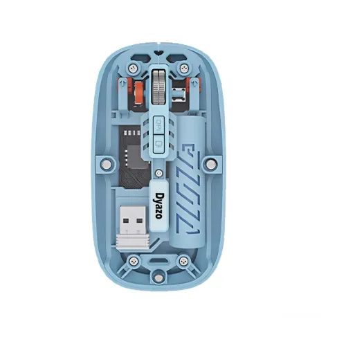 Image of Dyazo Transparent Wireless Mouse | Dual Mode 2.4 GHz + BT 5.2 | Rechargeable Battery | Transparent Design with Noise Fre