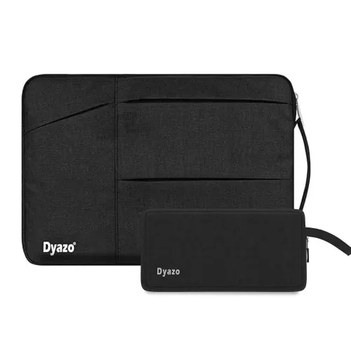 Image of Dyazo Water-Resistant Black 15.6-Inch Laptop Sleeve