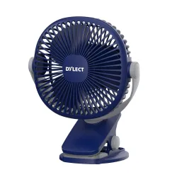 Dylect® Briza Clip Mate Rechargeable Fan | 2000mAh Battery | 8H Runtime | TruSilent BLDC Motor | 3-Speed | 360° Rotation