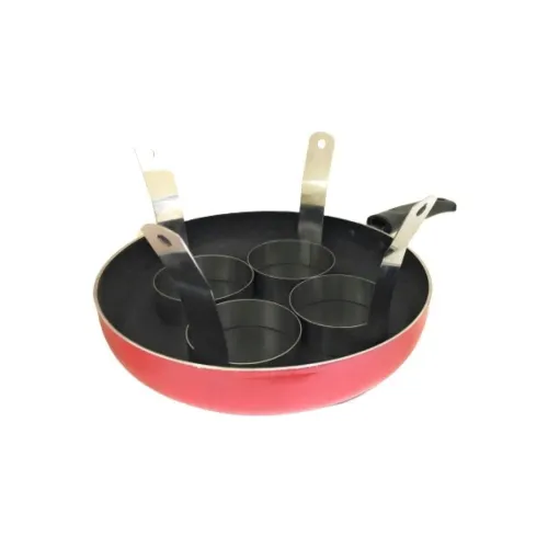 Image of Dynore Non-Stick Fry Pan with Lid & 4 SS Egg Rings