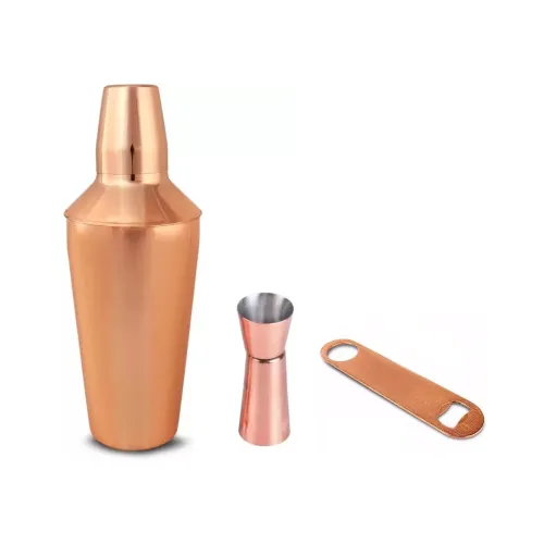 Image of Dynore Stainless Steel Copper Plated 3 Pcs Bar Set