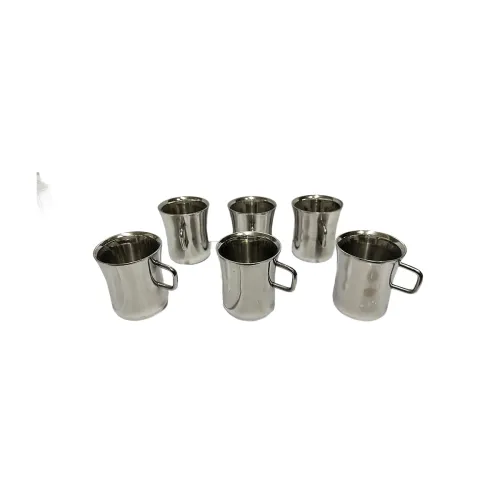 Image of Dynore Stainless Steel Set of 6 Double Wall Dhol Tea Cups