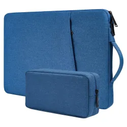 Dynotrek Zipper 14 inch Laptop Sleeve Bag, with Charger Pouch Computer Cover Accessories Pocket, Portable Laptop Case Co