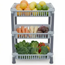 E-COSMOS® 3-Layer Kitchen Storage Rack, Multipurpose Vegetable and Fruit Stand,