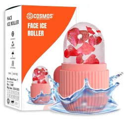 E-COSMOS Ice Face Roller Massager, Ice Cube Roller For Face, Eyes And Neck Naturally Conditioning And Skin Care, De-Puff Eye Bags, Reduce Migraine Pain, Reusable Massage Silicone Ice Mold (M...