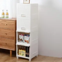 E-COSMOS Plastic Cupboard for Clothes Storage (Single Door, 4 Tier)