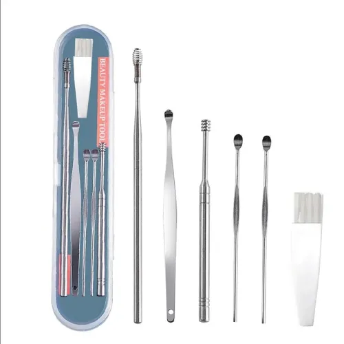 Image of Ear Cleaning Kit Steel Ear Cleaner Reusable Ear Wax Remover Tool Kit Set