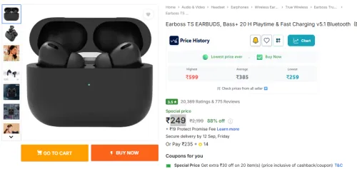 Image of Earboss TS EARBUDS 20h playtime