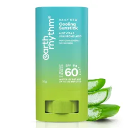 Earth Rhythm Daily Dew Cooling Sunstick SPF 60 PA ++++ with Hyaluronic Acid & Aloe Vera
