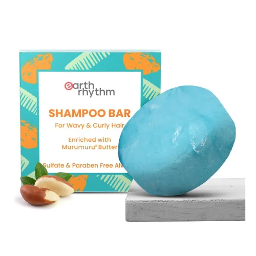 Image of Earth Rhythm Murumuru Butter Shampoo Bar for Dry, Frizzy and Curly Hair, with Vitamin E | Deep Conditions, Softens & Mai