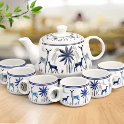 Earth Store Ceramic Tea Cup Kettle Set