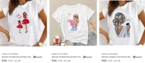 Image of EASELCLOTHING Women T-Shirt Up to 70% Discount