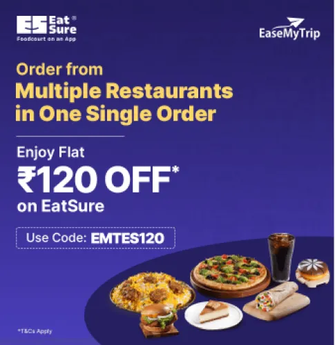 Image of EaseMyTrip Eastsure Coupon : Flat ₹120 off on orders above ₹249 on EatSure