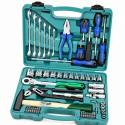 Eastman 1/2\' & 1/4\' Drive 55-Pcs Socket Set & Bit New with Steel Knurled Sockets, Heavy-Duty Ratchet Handle, extension rode, Ideal for Automotive Use (E-2303)