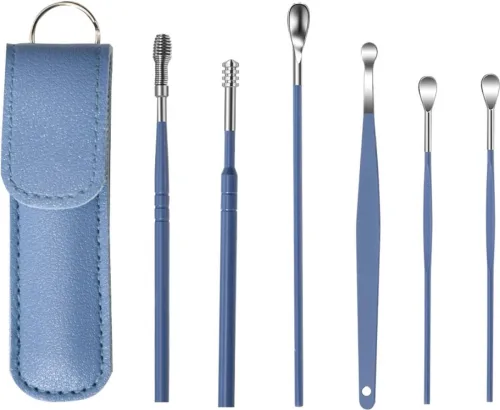 Image of Easymart Wax Cleaner Ear Cleaning Tools kit Stick Set Spring Curette Earwax Remover  (6 ml, Set of 6)