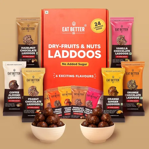 Image of EAT Better CO Assorted Laddoo 24 Laddoos in 6 Different Flavors (Pack of 3)