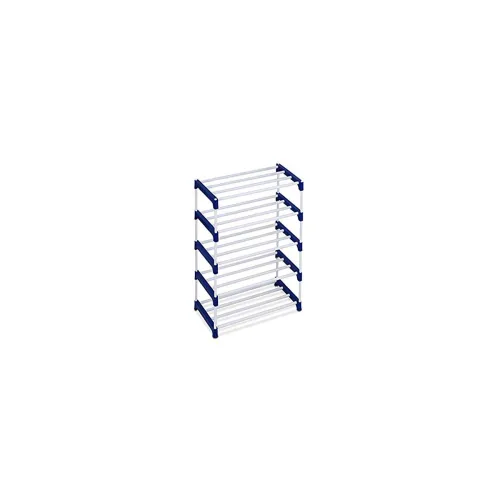 Image of Ebee 10 Pair Plastic Shoe Stand (Blue, 5 Shelves)