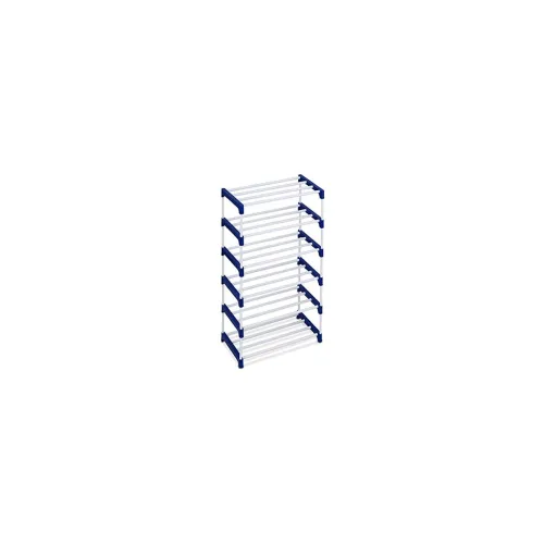 Image of Ebee 12 Pairs plastic Shoe Rack (Blue, 6 Shelves)