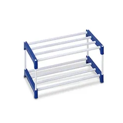 Ebee 4 Pair Plastic Shoe Stand (Blue, 2 Shelves)