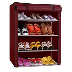 Ebee Plastic 4 Shelves Shoe Cabinet 