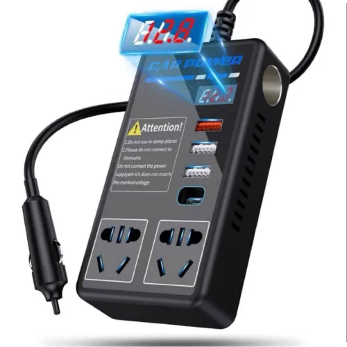 Image of EBIZ HIVE 200W Car Power Inverter (12V DC to 110V AC, Type-C, USB, AC Ports) 