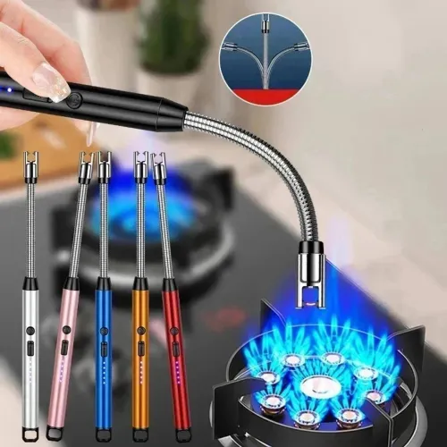 Image of EBLOOMING 360 Degree Flexible Rechargeable Electric Kitchen Lighter for Gas Candle Stove Aluminium Electronic Gas Lighte