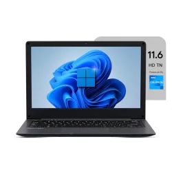 EBook 11.6\' HD Laptop | Best Student & Office Work Laptop | Celeron N4020 | 4GB DDR4 | 128GB eMMC + M.2 SSD Expandable Slot | Win 11 Home |31Wh Battery | UHD Graphics 600 | Black