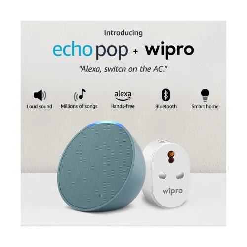Image of Echo Pop (Green) Smart Home combo with Wipro 16A Smart Plug