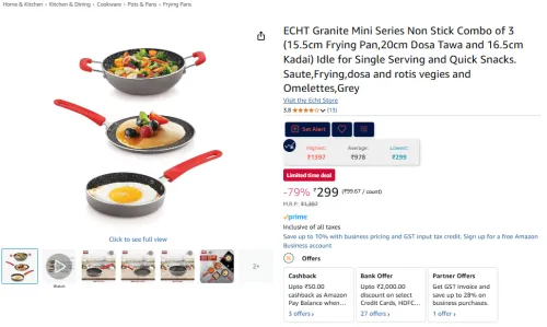 Image of ECHT Granite Mini Series Non Stick Combo of 3 