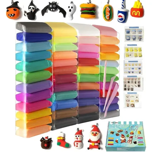 Image of Eclet 24 Colors Air Dry Clay for Kids | Lightweight DIY Craft Set