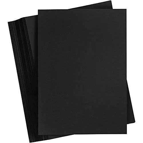 Image of Eclet A4 Black Paper 180-210 GSM Pack of 20 Sheets-Black