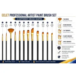 Eclet Craft Paint Brush Set of 12