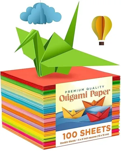 Image of Eclet Neon Origami Paper 15 cm X 15 cm Pack of 100 Sheets 