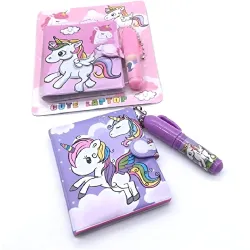Eclet Pack of 2 Kids Small Cartoon Pocket Diary Set with Mini Pen