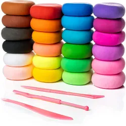 Eclet (Pack of 12) Air Dry Clay, Colorful Children Soft Clay, Creative Art Crafts, Gifts for Kids-Multi Color. Non-Toxic Modeling Magic Fluffy Foam Bouncing Clay Putty Kit for Kids with Tool...