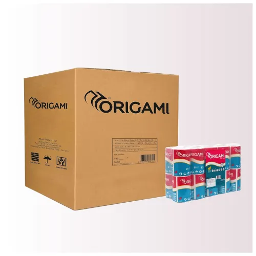 Image of Eco Range Origami Tissue Roll 10 cm x 9.7cm(140 Pulls X 20) 2 Ply (20 in 1) Total 2800 Pulls | Home & Commercial Use