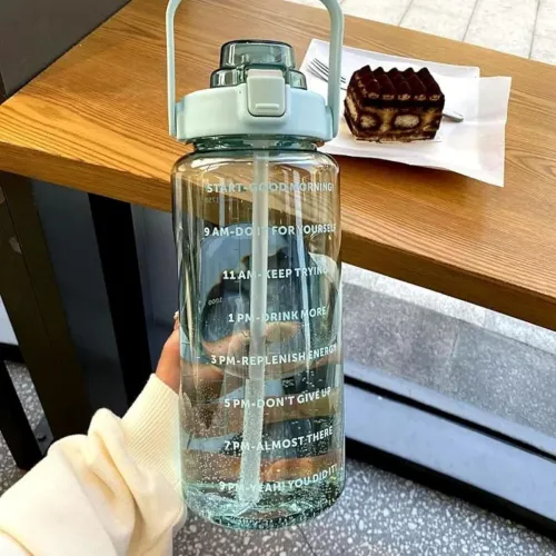 Image of ECOBSY 2L Motivational Water Bottle with Straw