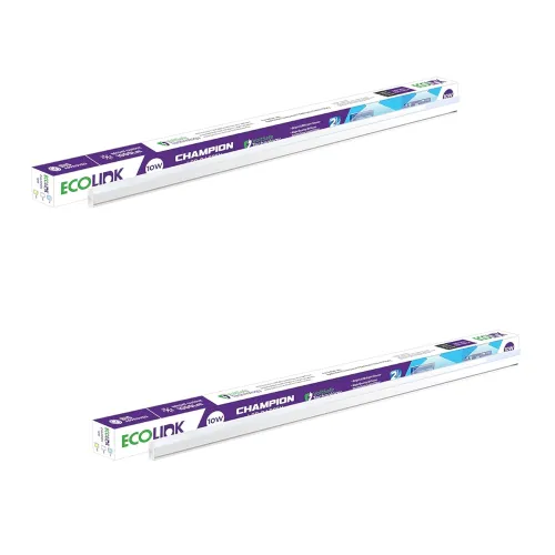 Image of EcoLink 10-Watt Polycarbonate Batten (Cool White,Pack of 2)
