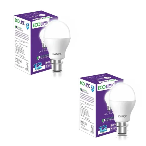Image of EcoLink 12W Base B22 LED Bulb 2Pack 