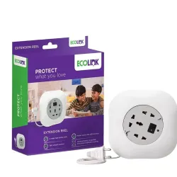 EcoLink Extension Reel 4 Meter | Retractable Cable | Multi-Socket Power Reel | Heavy-Duty Build | Home, Shop & Workshop 