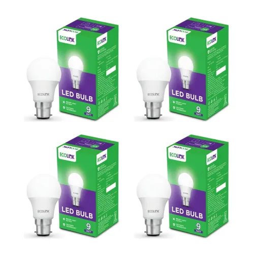 Image of EcoLink 9-Watt Base B22 LED Bulb (Cool White, Pack of 4)