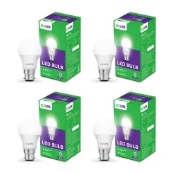 EcoLink 9-Watt Base B22 LED Bulb (Cool White, Pack of 4)
