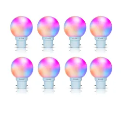 EcoLink NeoGlow 0.5-Watt Multicolour LED Bulb B22 Base Night Lamp (Pack of 8)
