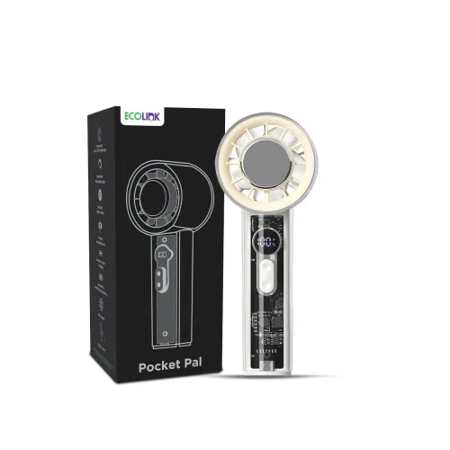 Image of EcoLink Pocket Pal Handheld Fan (Beige) | Compact & Portable Personal Fan | USB Rechargeable | 