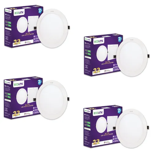 Image of EcoLink Polycarbonate 22W Round Ceiling Downlighter 