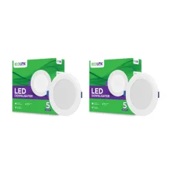 EcoLink Polycarbonate 5W Concealed JB Ceiling Light|Round Ceiling LED , Pack of 2