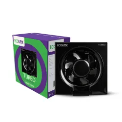 EcoLink TURBO 150mm Exhaust Fan | High-Speed, Powerful Air Suction | Silent Operation | Energy Efficient | Durable Plastic Body | Suitable for Kitchen, Bathroom & Office | Black | Pack of 1