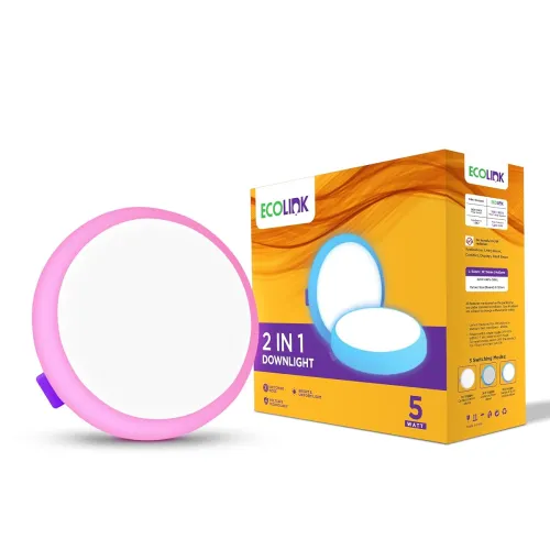 Image of EcoLink 5W Round LED Ceiling Light | 2 Colors in 1 Concealed JB LED Downlight | LED Ceiling Light for Home and Hall | Cu