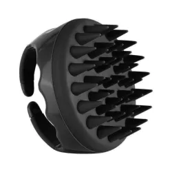 E-COSMOS Hair Scalp Massager Shampoo Brush Ultra Long Soft Silicone Bristles Exfoliating Ergonomic Comb for Dandruff Anti Dandruff, Thick Curly Hair for Men Women (Black)