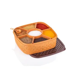 E-COSMOS Plastic 7 Sections Multipurpose Masala Box